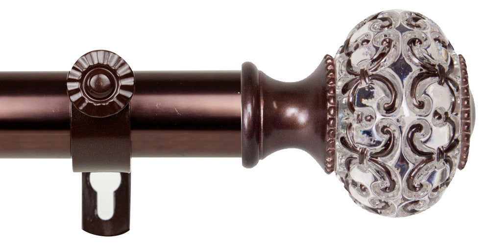 Bailey 1" Curtain Rod, Bronze, 66-120"