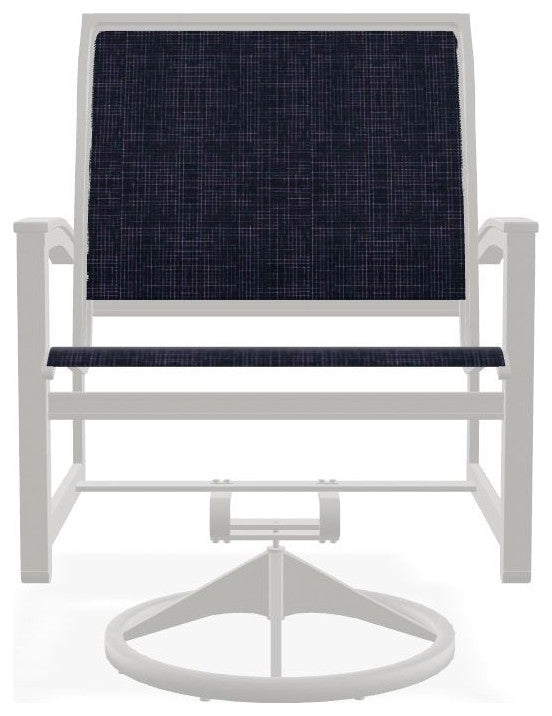 Bazza Sling Outdoor Swivel Rocker, Moments Navy/Snow