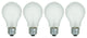 4 Pack Sunlite A19 Frost White Incandescent Bulb, 60W, 220V, Dimmable