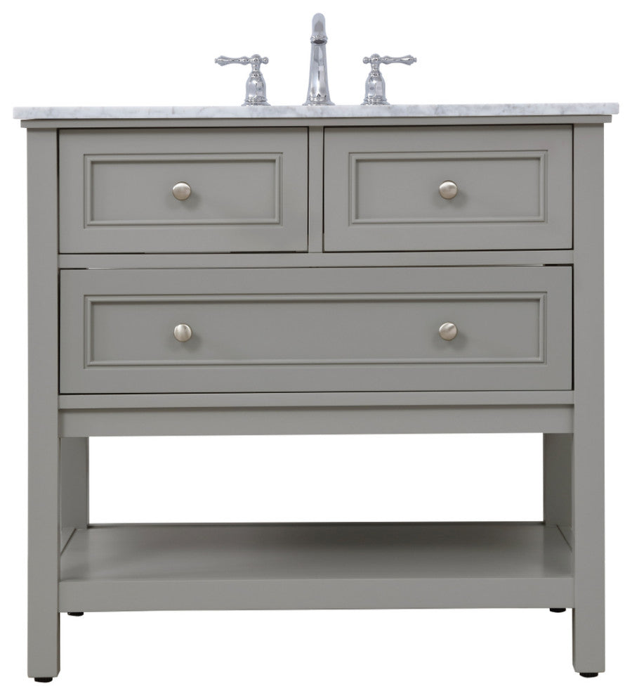 Matilda 36" Single Bathroom Vanity Set, Gray