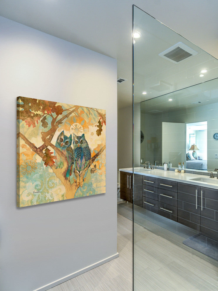 "Parish Owls" Painting Print on Canvas by Evelia