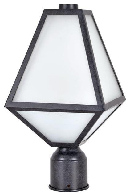 Glacier 1 Light Outdoor Lantern Post in Black Charcoal