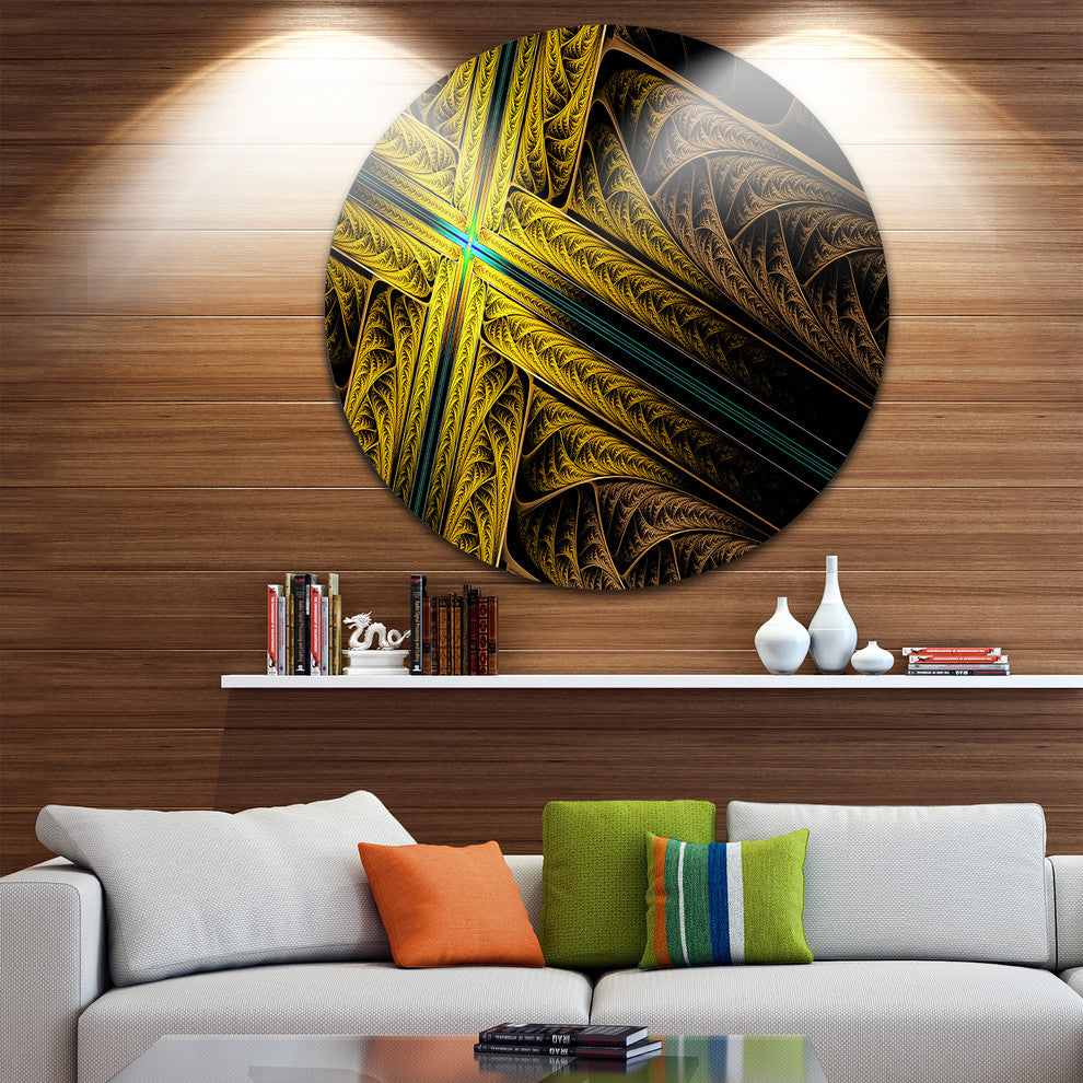 Intricate Multi-Colored Cross, Digital Art Disc Metal Artwork, 11"