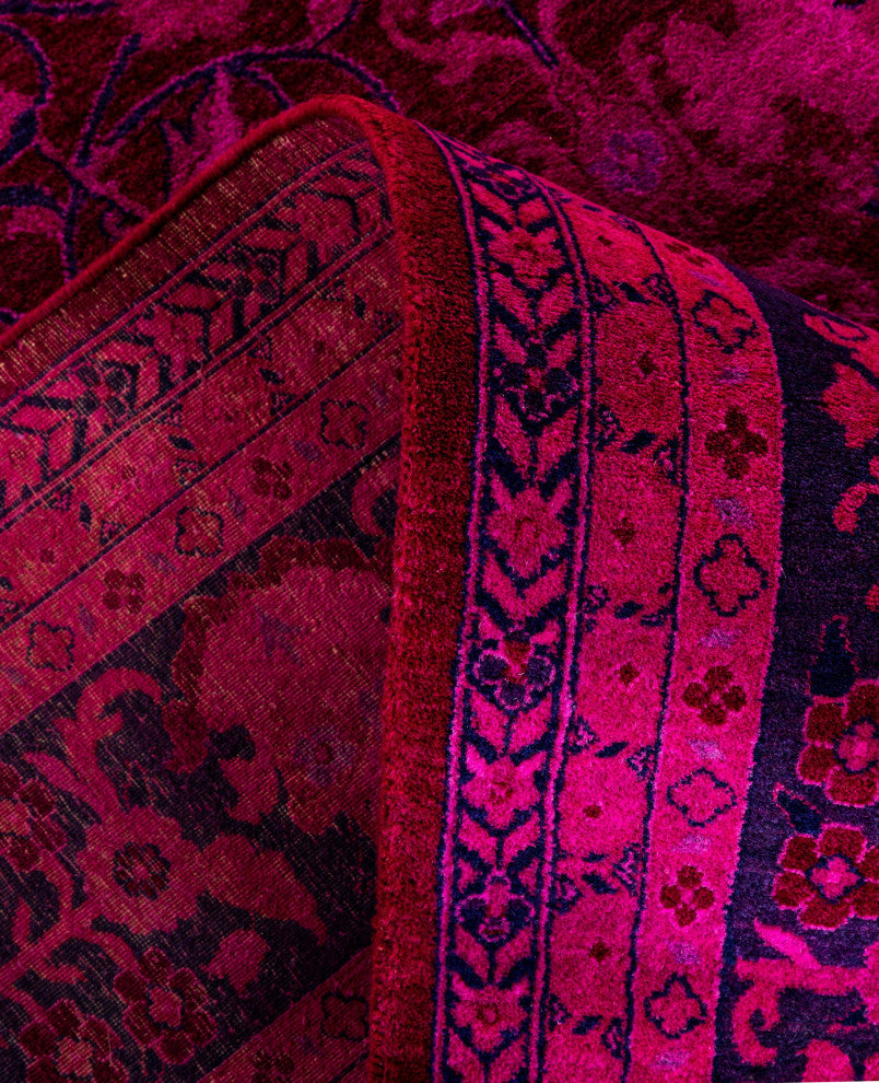 Overdyed One-of-a-Kind Hand-Knotted Area Rug Purple, 7' 10" x 9' 10"