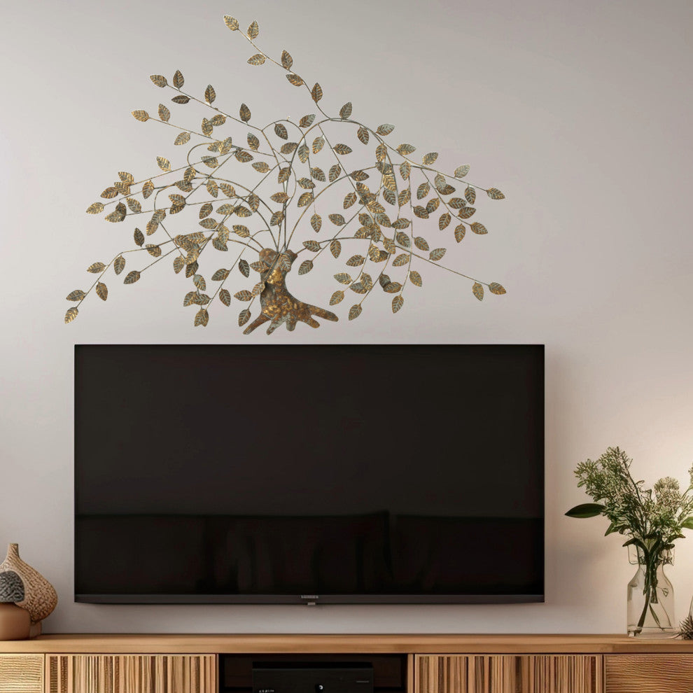 Leafy Branches Tree Wall Sculpture, 49.5 Inches