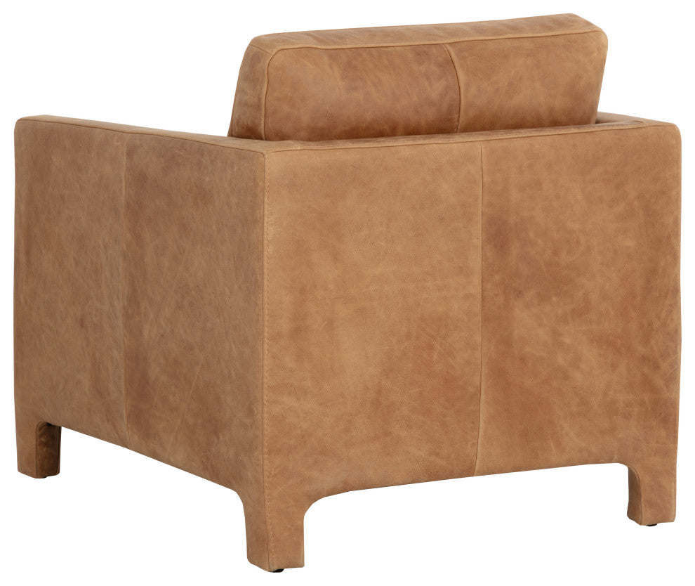 Rodney Lounge Chair, Camel Leather