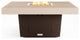 Square Fire Pit Table, 48x48, Chat Height, Natural Gas, Beige Powdercoat Top, Bronze
