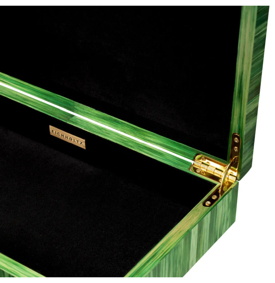 Straw Marquetry Box, Eichholtz Harvard, Green