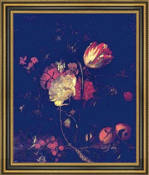 Maria Van Oosterwijk Flowers and Fruit Framed Premium Canvas Print, 16"x20"