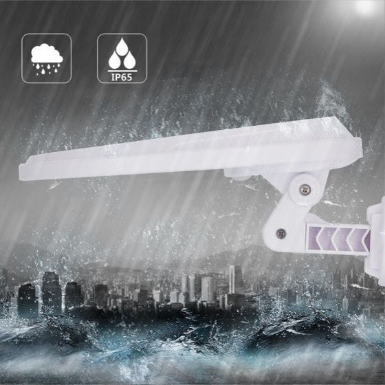 160° Motion Activated Outdoor Integrated LED Solar Security Flood Light, Warm Wh