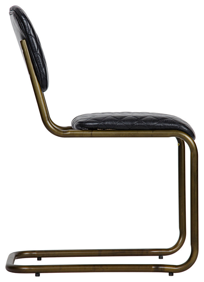0037 Dining Chair, Metal and Leather
