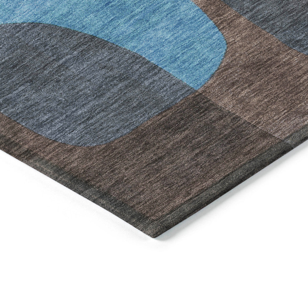 Machine Washable Indoor/Outdoor Chantille ACN1867 Brown 9' x 12' Rug