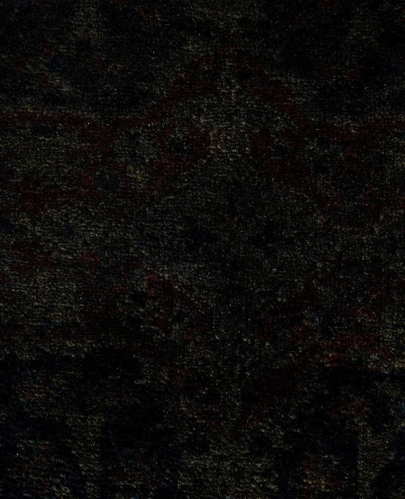 Overdyed One-of-a-Kind Hand-Knotted Area Rug Black, 4' 2" x 6' 3"