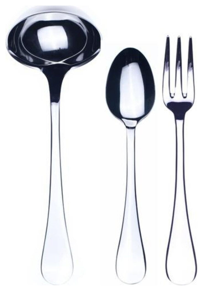 Mepra 3 Pieces Serving Set Brescia | Fork Spoon and Ladle