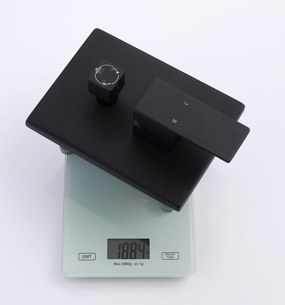 Alam Empolo 8" Wall mount Rain Shower Set, Black