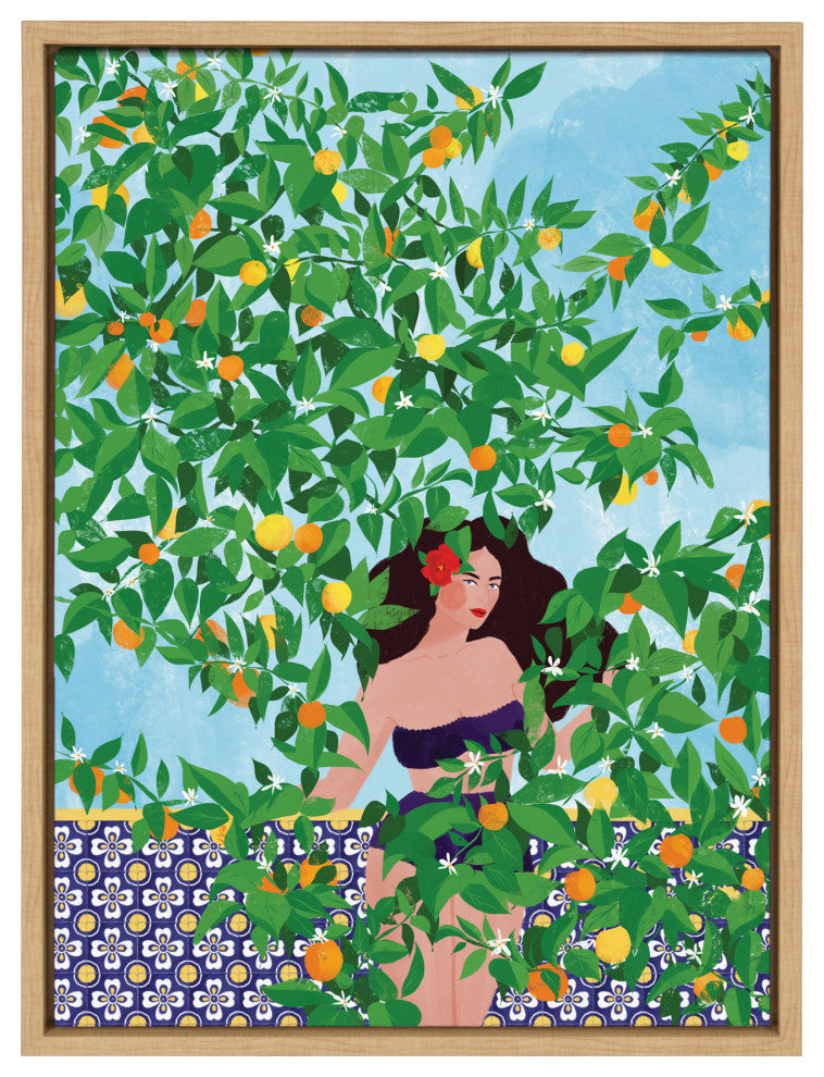 Sylvie Sevilla Girl Framed Canvas by Maja Tomljanovic, Natural 18x24
