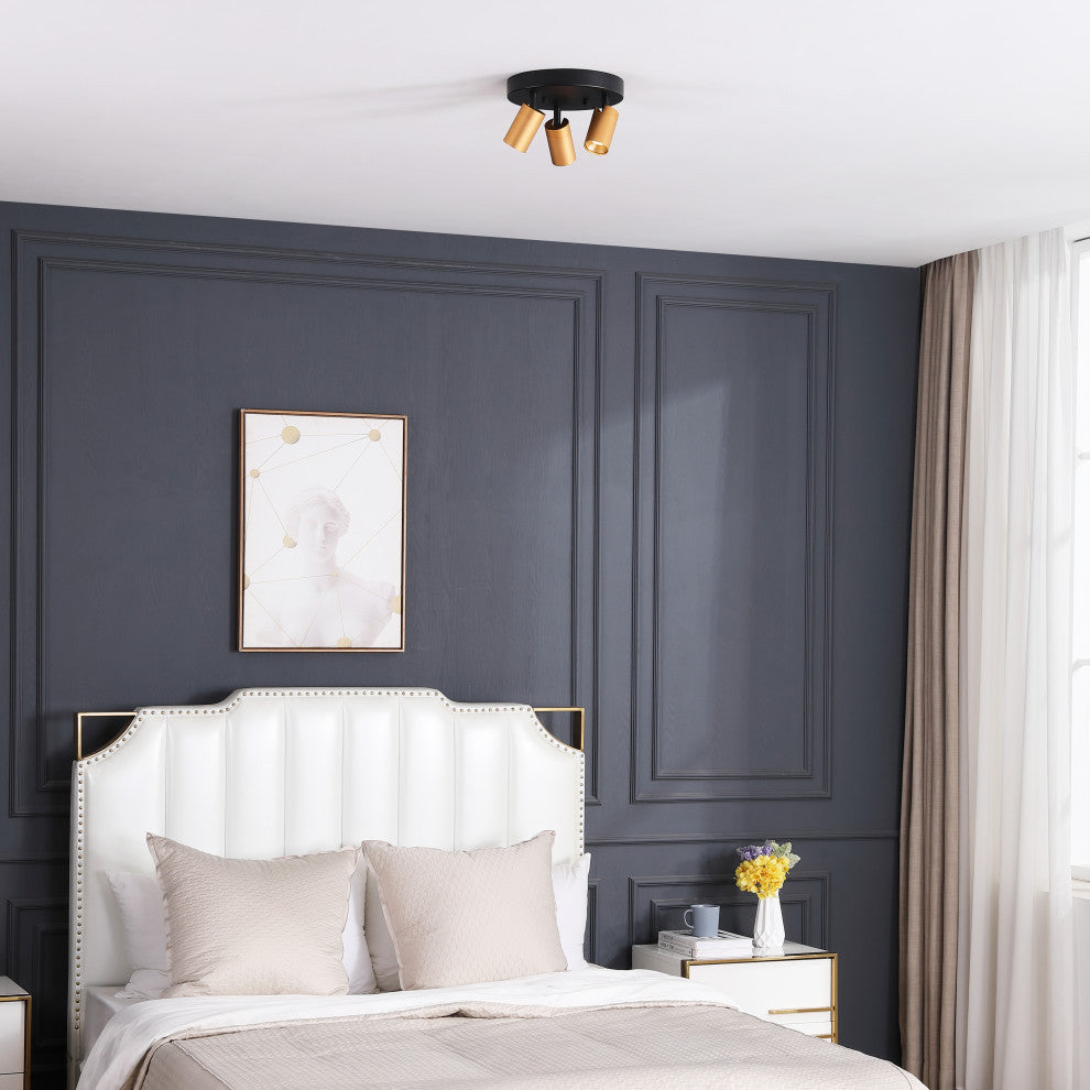 Vidalite Shura Integrated LED 3 Head Flush Mount, Gold