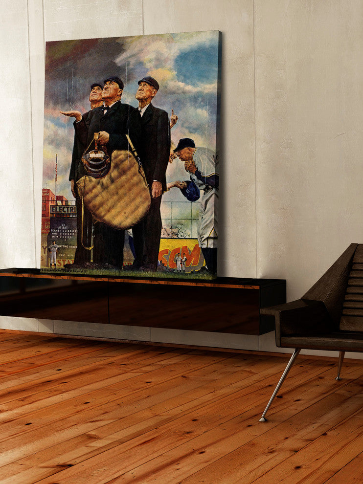 "Bottom of the Sixth" Painting Print on Canvas by Norman Rockwell