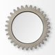 Sundance Gray Solid Wood Frame Round Cog Mirror, 26"