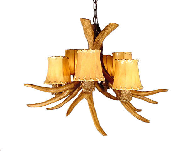 Reproduction Antler Mule Deer Chandelier Light, RS-15
