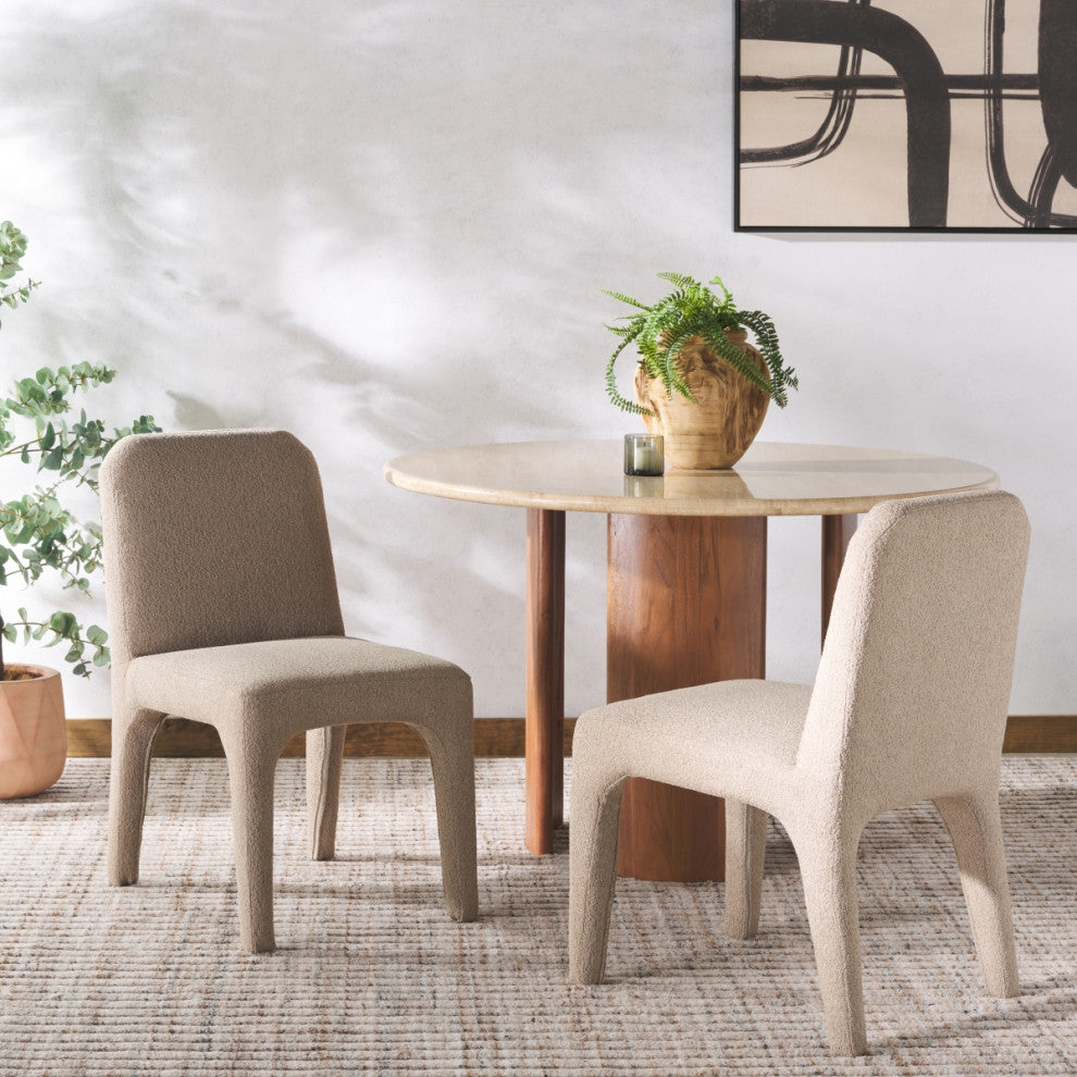 Safavieh Couture Maricelle Boucle Dining Chair, Light Brown