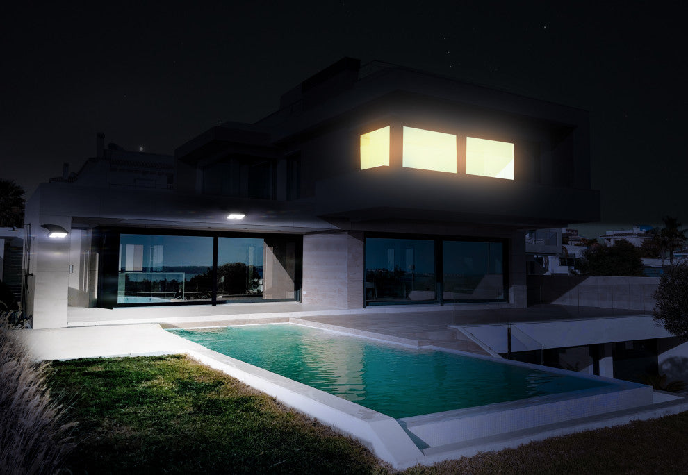 160 Degree Black PIR Activated Outdoor Integrated LED 5-in-1 Flood Light, 10w