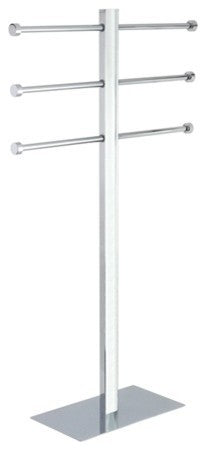 Kingston Freestanding Stainless Steel Towel Holder With Base, Polished Chrome