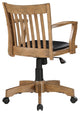 Deluxe Wood Banker's Chair With Vinyl Padded Seat, Fruitwood Black