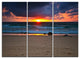 "Dramatic Colorful Sky Over Beach" Metal Wall Art, 3 Panels, 36"x28"