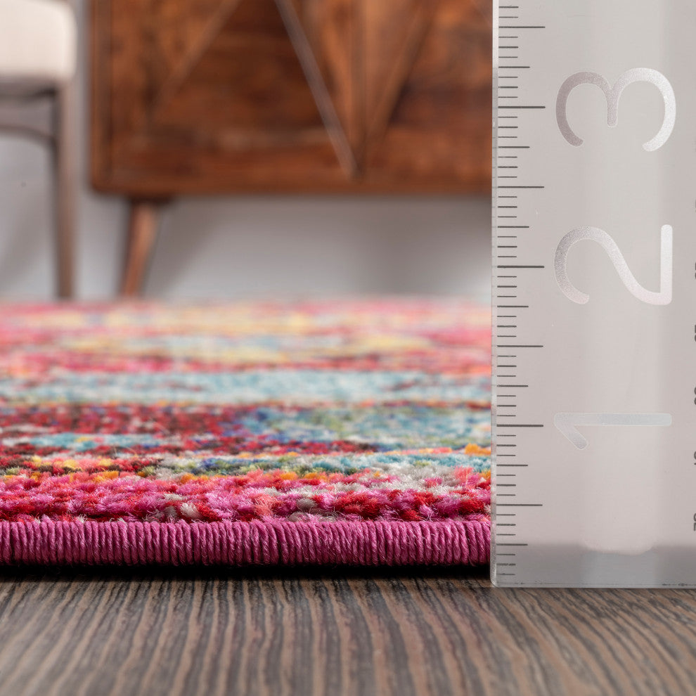 Nuloom Mosaic Medallion Area Rug, Fuchsia 7'10"x11'