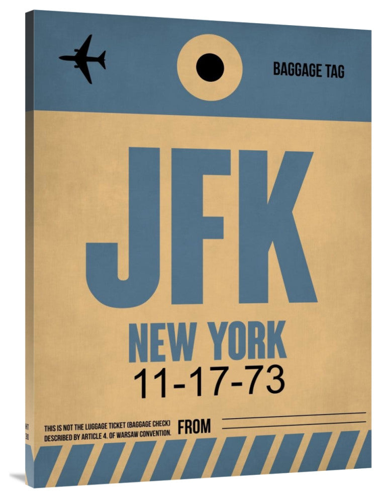 "JFK New York Luggage Tag 2" Fine Art Print