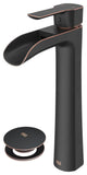 VIGO Niko 11" H Single Handle Single Hole Bathroom Vessel Faucet, Antique Rubbed Bronze, With Pop-Up Drain