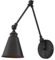 Morland 1-Light Adjustable Wall Sconce With Plug, English Bronze