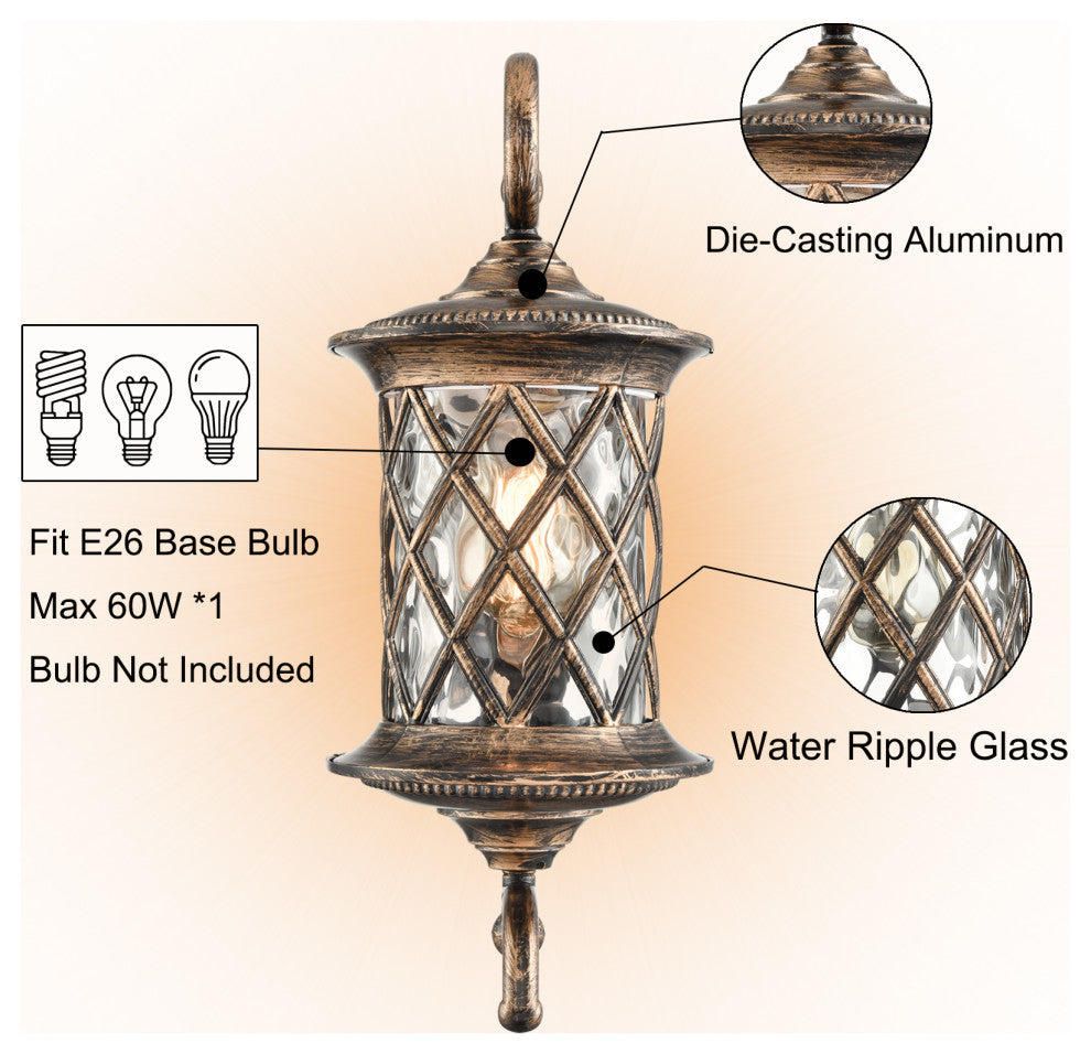 Outside Wall Lights Water Glass Exterior Wall Sconces