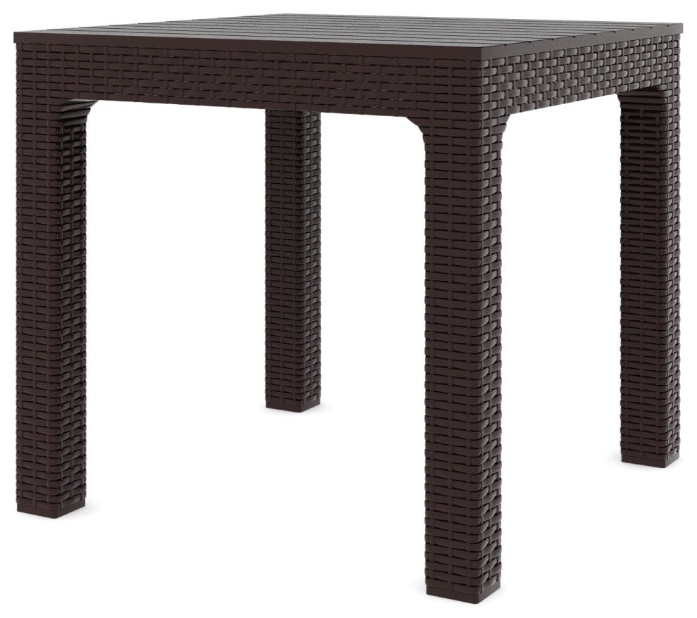 Solara Resin Patio Table, Wenge Brown