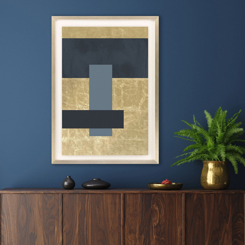 Gold Colorblock I Framed Art