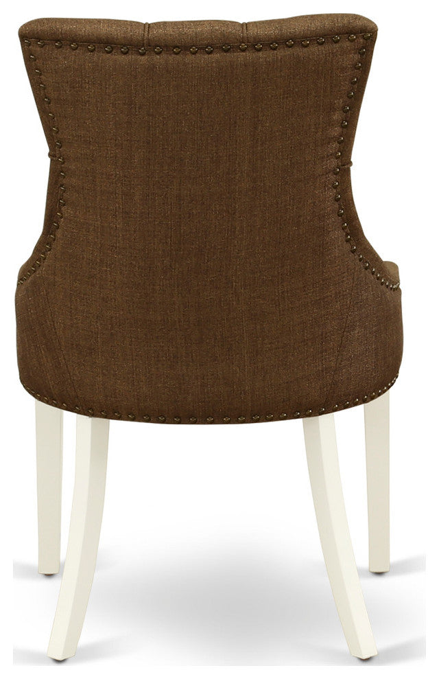 Friona Parson Chair With Linen White Leg And Linen Fabric Set of 2