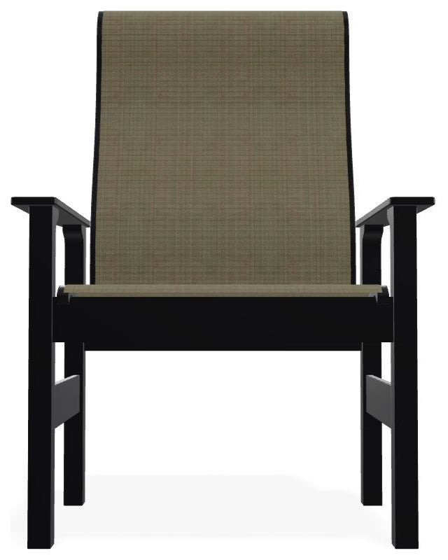 Leeward Sling Outdoor Armchair, Elevation Stone/Black