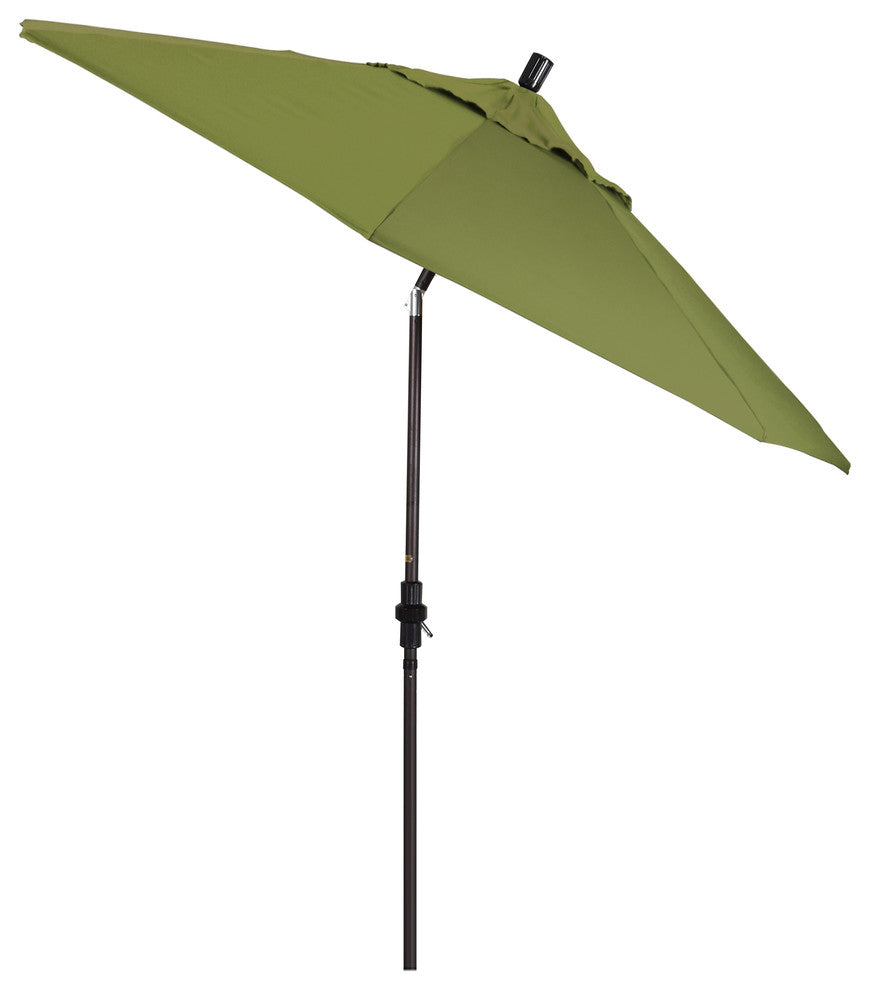9' Bronze Collar Tilt Crank Aluminum Umbrella, Palm Pacifica