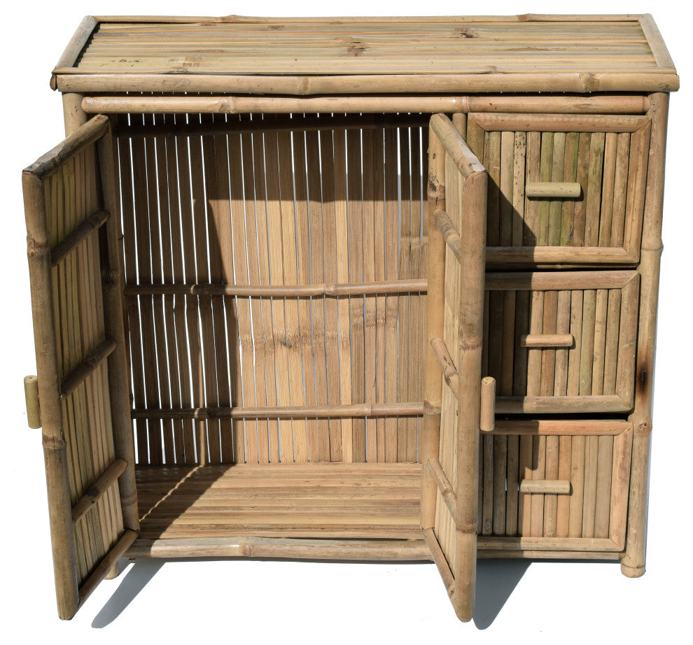 Bamboo Shelf Storage Drawers