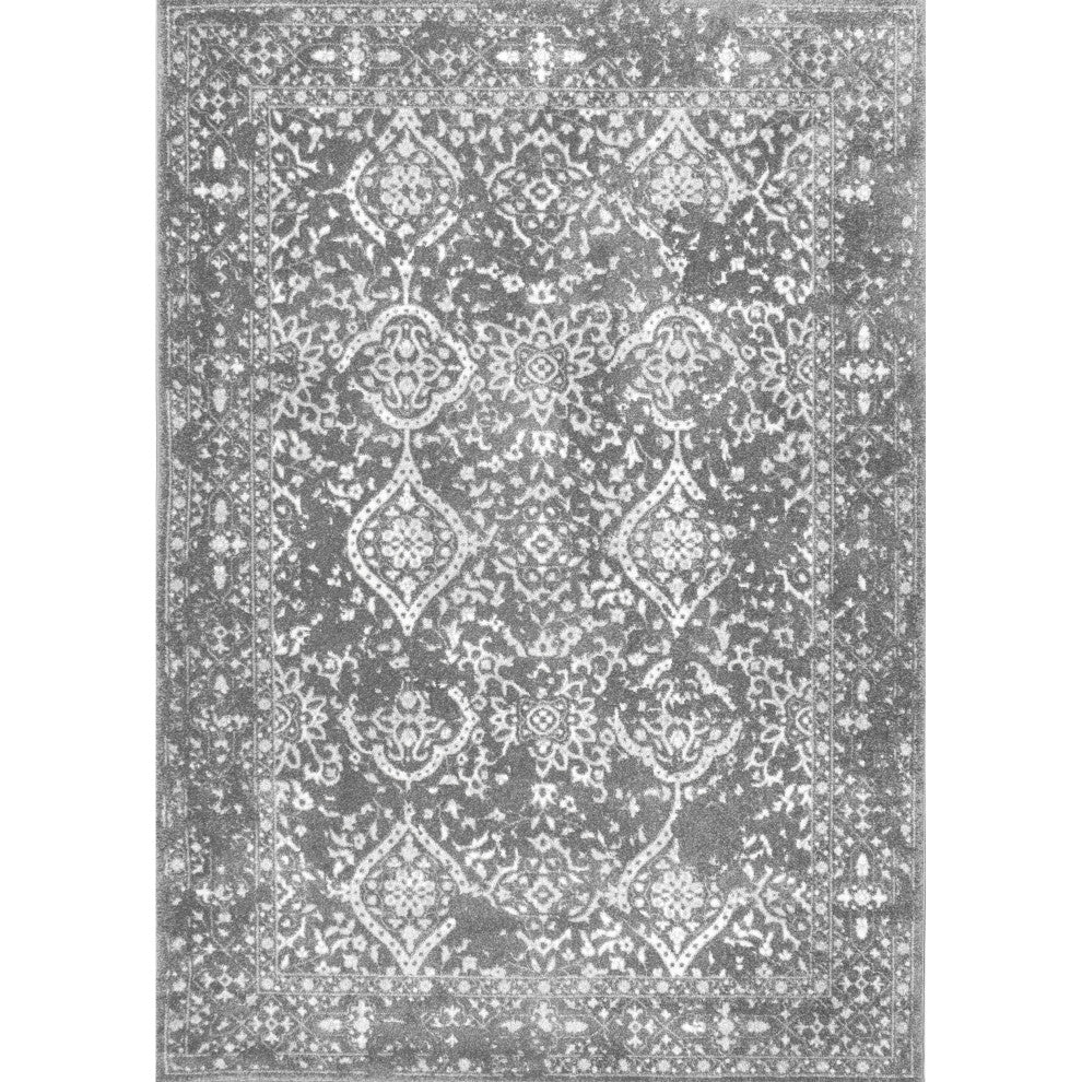 Nuloom Vintage Odell Traditional Transitional Area Rug, Grey 9'x12'