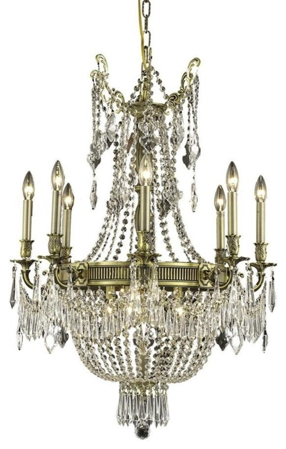 Elegant Esperanza Fixture, Antique Bronze Finish With Elegant Cut Crystal