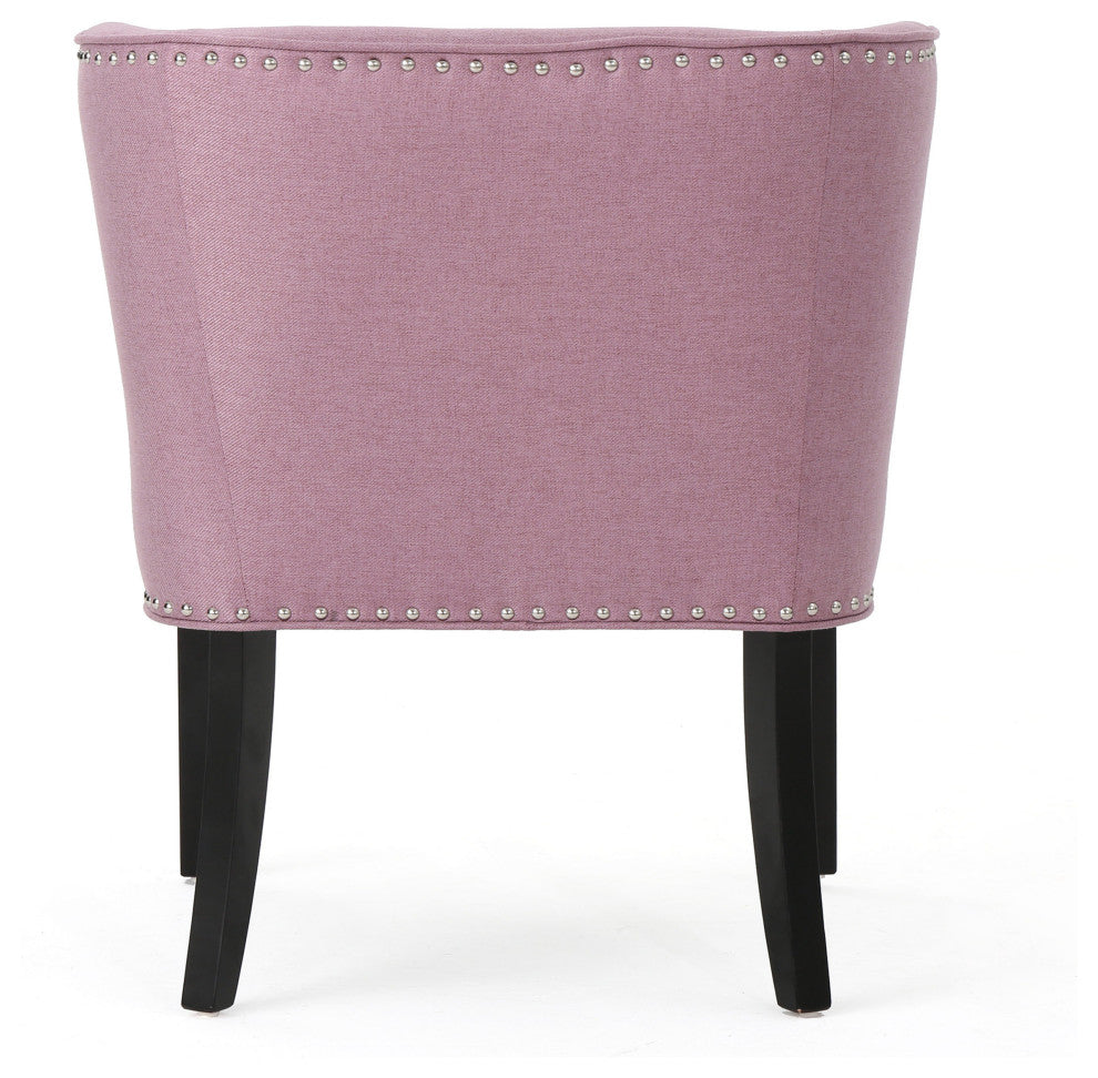 GDF Studio Adelina Contemporary Upholstered Accent Chair with Nailhead Trim, Light Lavender