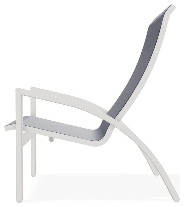 Kendall Sling Stackable Outdoor Lounge Chair, Collect Indigo/Snow