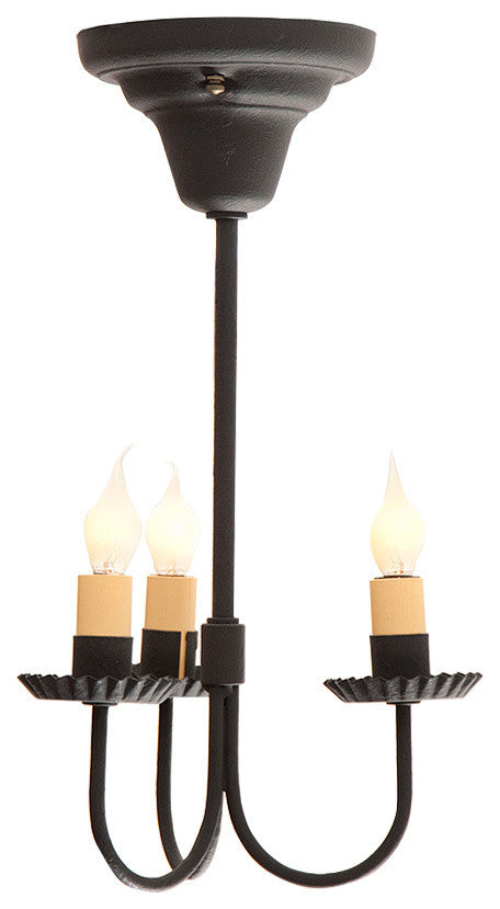 3-Arm Primitive Ceiling Light, Textured Black