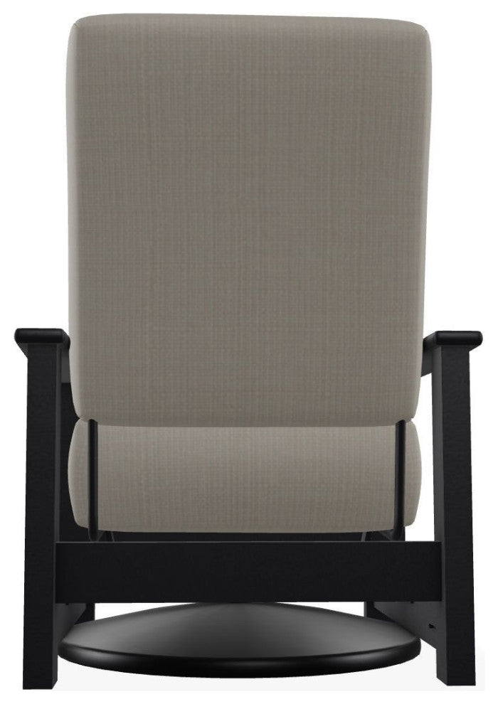 Leeward Deep Seat Outdoor Hidden Swivel Rocker, Stone Linen/Black