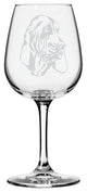 Bloodhound Dog Themed Etched All Purpose 12.75oz. Libbey Wine Glass