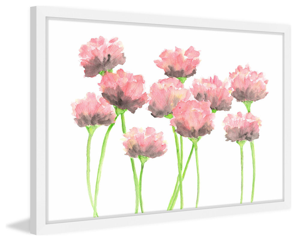 Marmont Hill, "Pink Poppies" by Thimble Sparrow Framed Painting Print, 18x12