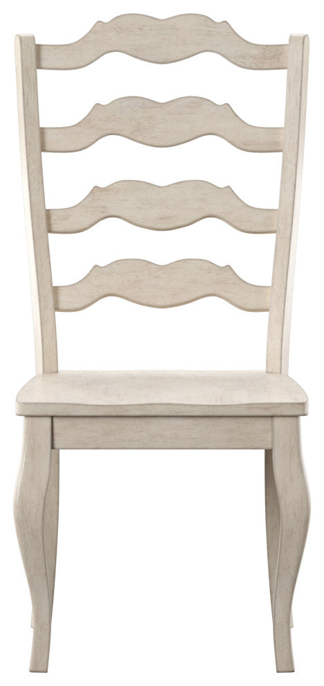 Arbor Hill French Ladder Back Wood Dining Chair, Set of 2, Antique White