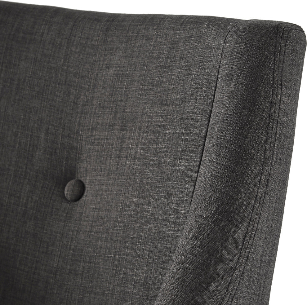 Keighley Button Tufted Dining Chair, Set of 2, Dark Grey